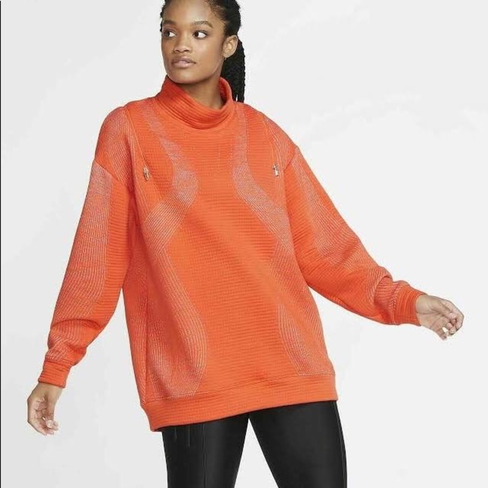 NIKE CITY READY ENGINEERED FLEECE ZIP TRAINING TOP - ORANGE CU5124-837